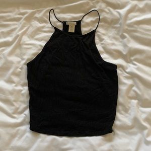 High neck crop tank top